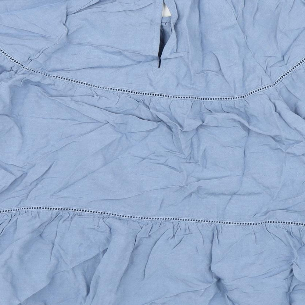 Womens UK Size 10 Marks and Spencer Blue Basic Blouse