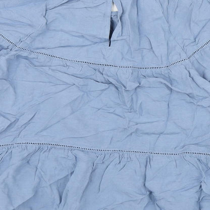 Womens UK Size 10 Marks and Spencer Blue Basic Blouse