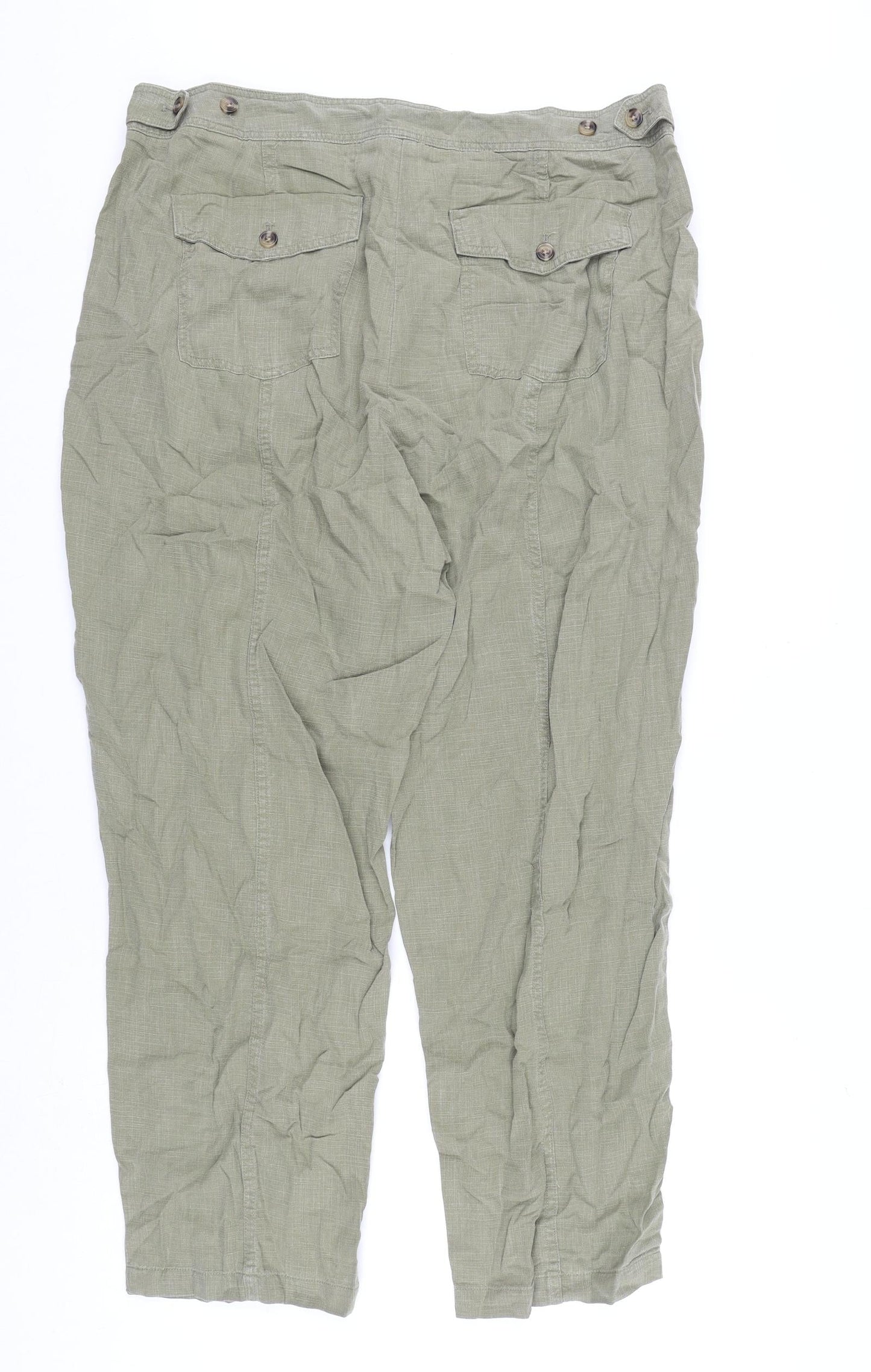 Womens UK Size 18 Per Una Regular Fit  Green Trousers