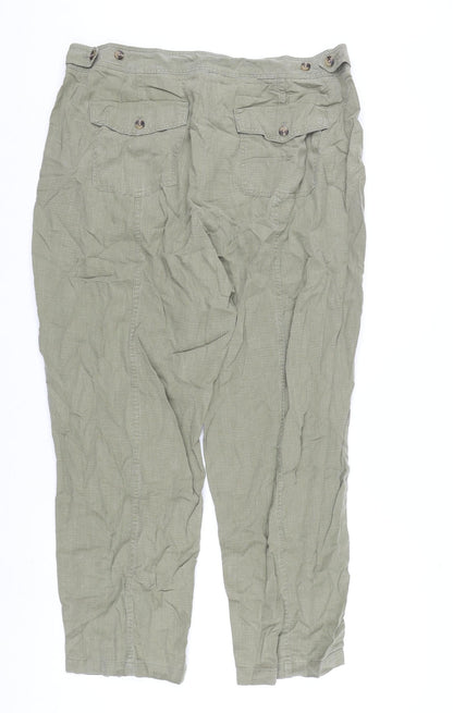 Womens UK Size 18 Per Una Regular Fit  Green Trousers
