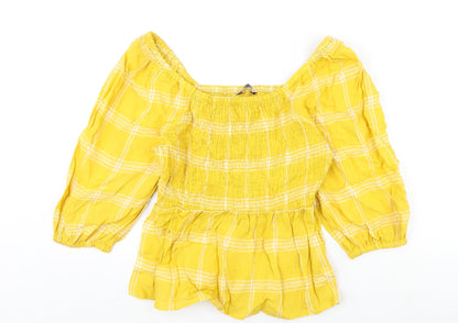 Womens UK Size 10 Marks and Spencer Yellow Basic Blouse