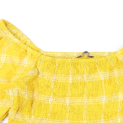 Womens UK Size 10 Marks and Spencer Yellow Basic Blouse
