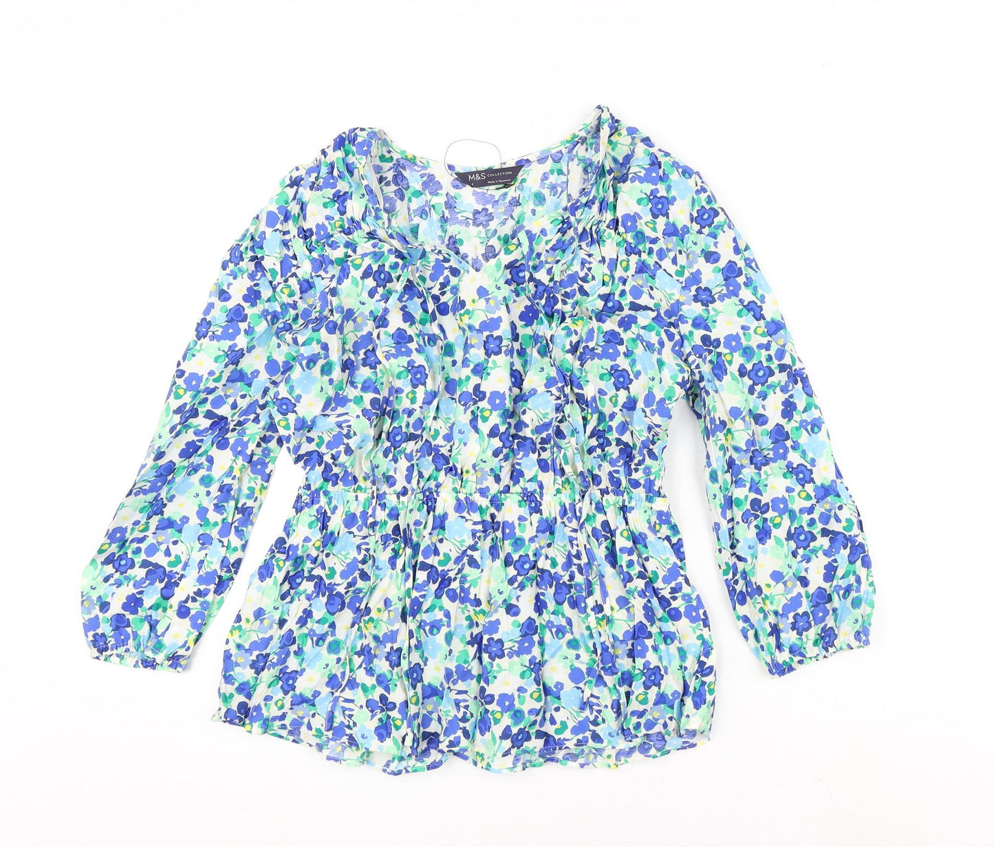 Womens UK Size 8 marks Multicoloured Basic Blouse
