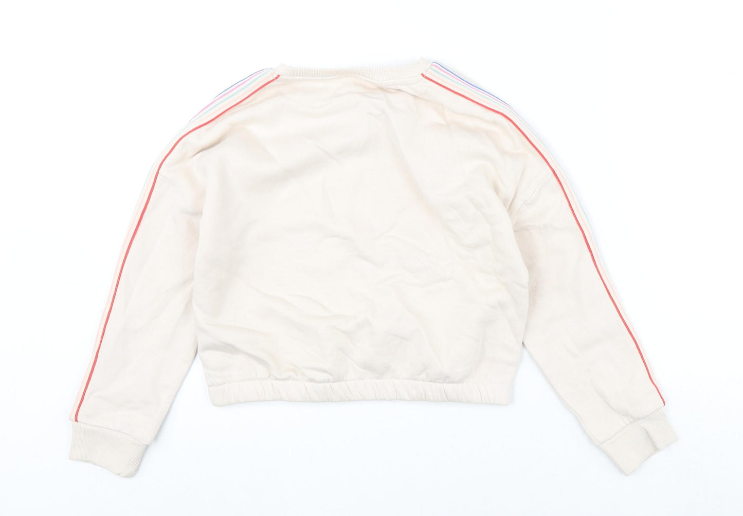 Marks and Spencer Girls Beige Cotton Pullover Sweatshirt Size 9-10 Years Pullover - Cropped