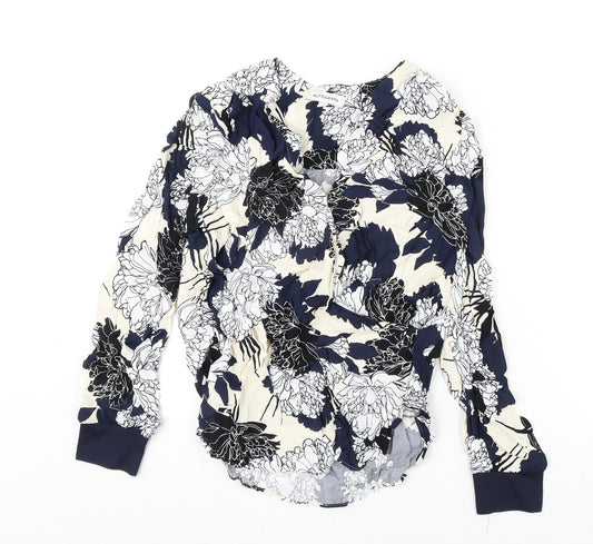 Autograph Womens Multicoloured Floral Viscose Basic Blouse Size 8 V-Neck