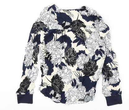 Autograph Womens Multicoloured Floral Viscose Basic Blouse Size 8 V-Neck