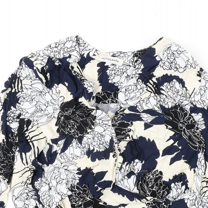Autograph Womens Multicoloured Floral Viscose Basic Blouse Size 8 V-Neck