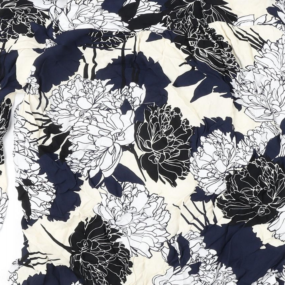 Autograph Womens Multicoloured Floral Viscose Basic Blouse Size 8 V-Neck