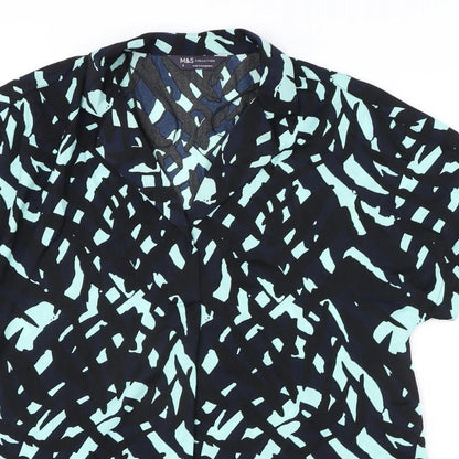 Womens UK Size 8 Marks and Spencer Blue Basic Blouse