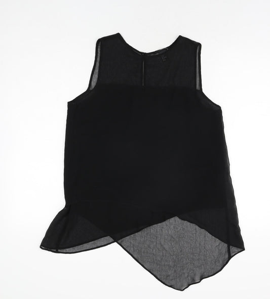 Womens UK Size 10 H&M Black Tunic Blouse