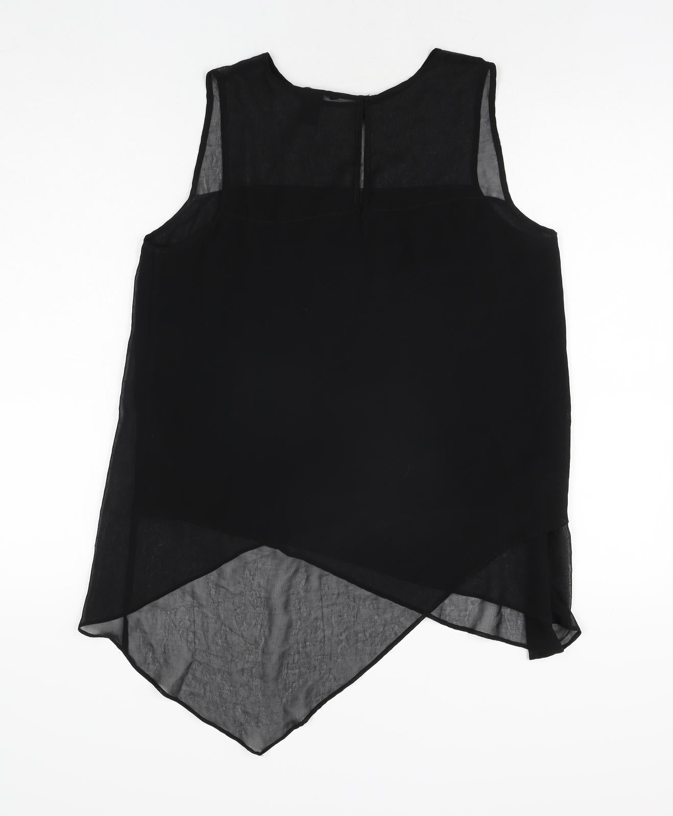 Womens UK Size 10 H&M Black Tunic Blouse
