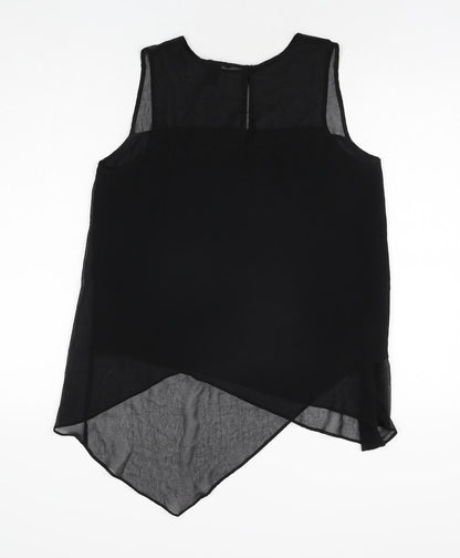 Womens UK Size 10 H&M Black Tunic Blouse