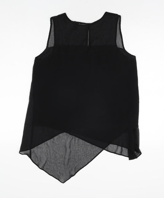 Womens UK Size 10 H&M Black Tunic Blouse