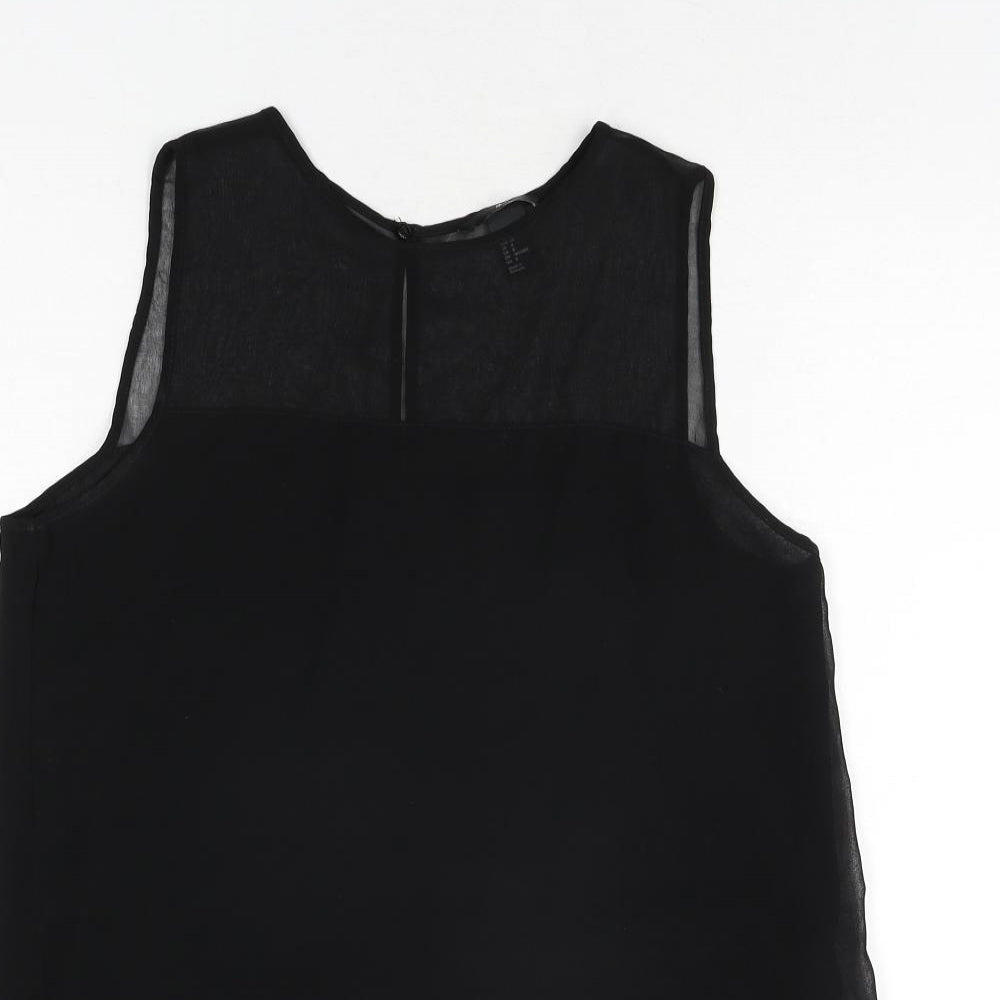 Womens UK Size 10 H&M Black Tunic Blouse