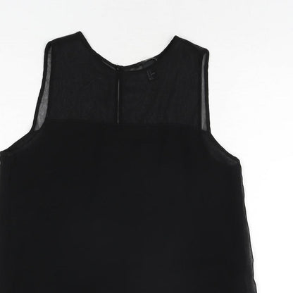 Womens UK Size 10 H&M Black Tunic Blouse