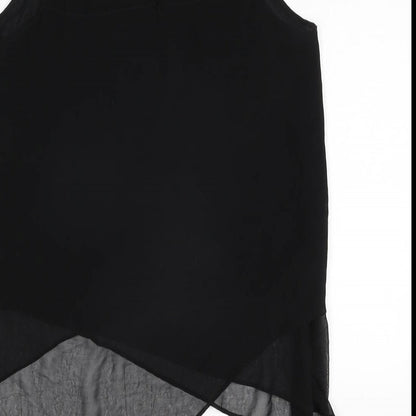 Womens UK Size 10 H&M Black Tunic Blouse