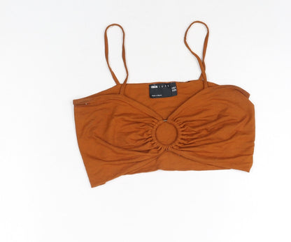 Womens UK Size 12 ASOS Brown Cropped Blouse