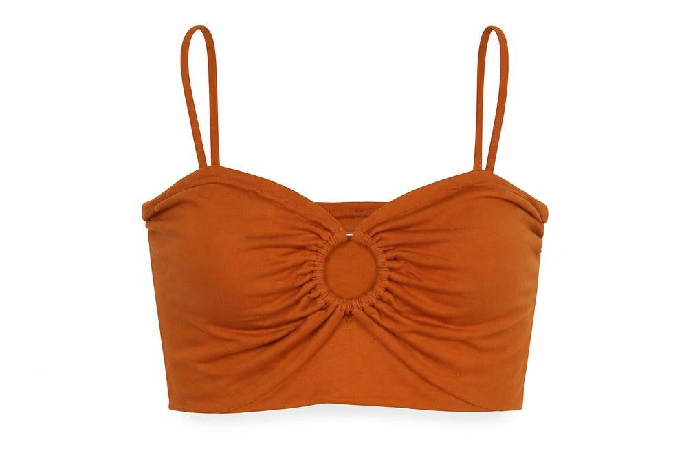 Womens UK Size 12 ASOS Brown Cropped Blouse