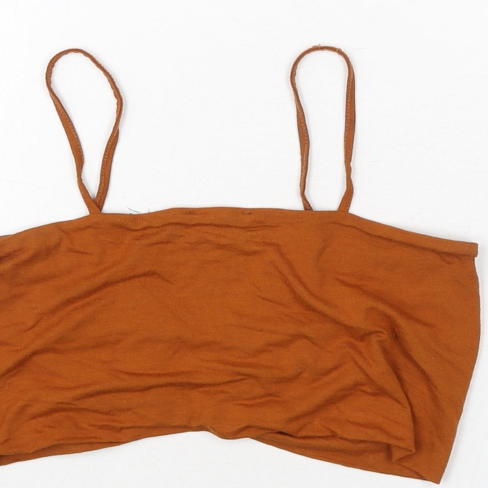 Womens UK Size 12 ASOS Brown Cropped Blouse