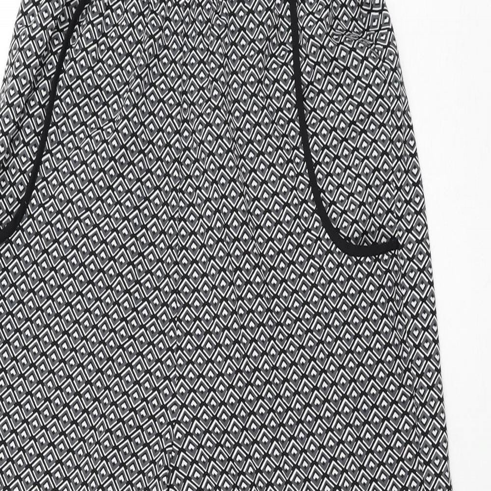 Band of Gypsies Womens Grey Geometric Polyester Jumpsuit One-Piece Size S L29 in Pullover - Rouched Bodice