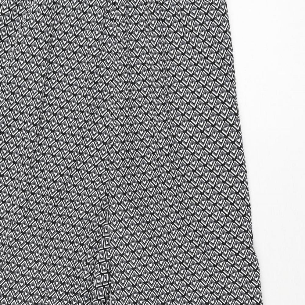 Band of Gypsies Womens Grey Geometric Polyester Jumpsuit One-Piece Size S L29 in Pullover - Rouched Bodice