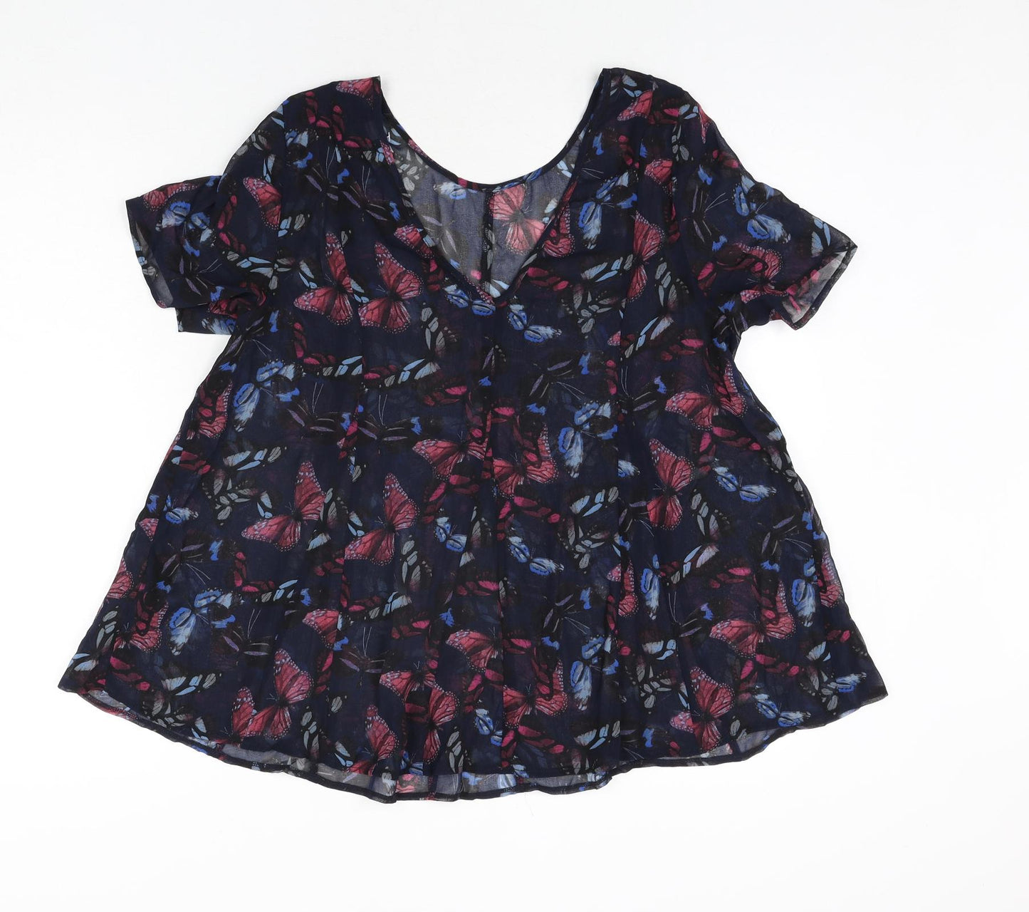 Womens UK Size 14 NEXT Blue Basic Blouse