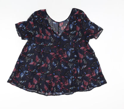 Womens UK Size 14 NEXT Blue Basic Blouse