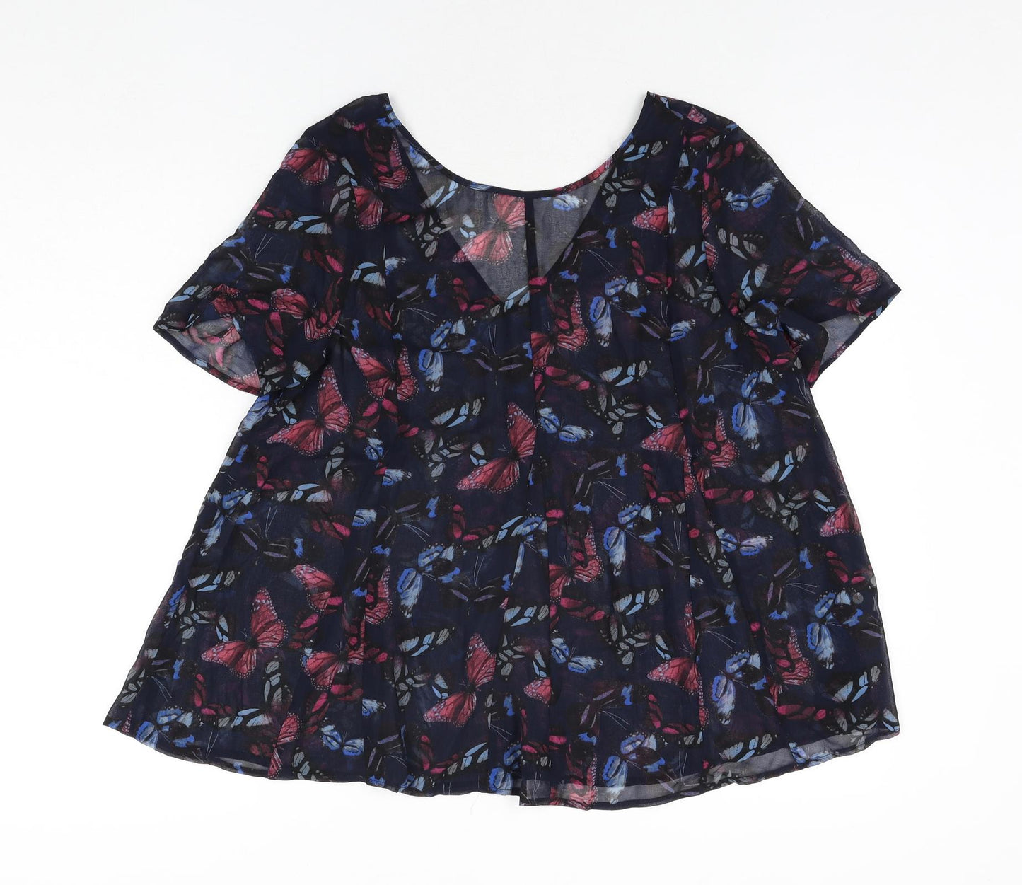 Womens UK Size 14 NEXT Blue Basic Blouse