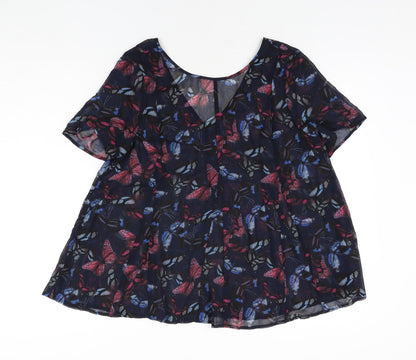 Womens UK Size 14 NEXT Blue Basic Blouse