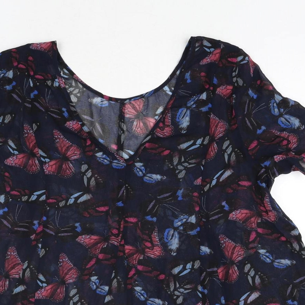 Womens UK Size 14 NEXT Blue Basic Blouse