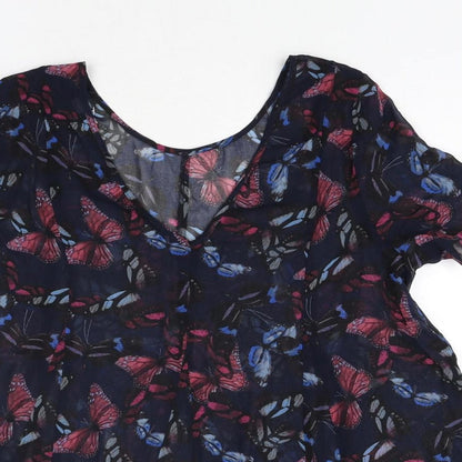 Womens UK Size 14 NEXT Blue Basic Blouse