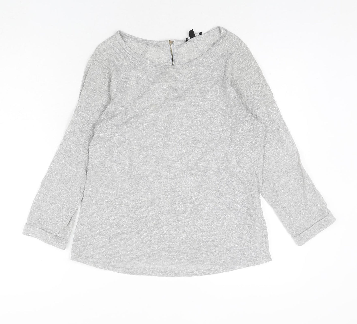 Womens UK Size 12 Warehouse Silver Pullover Jumper