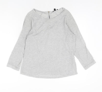Womens UK Size 12 Warehouse Silver Pullover Jumper