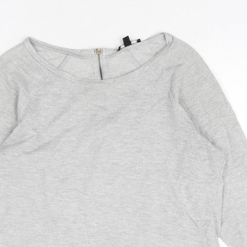 Womens UK Size 12 Warehouse Silver Pullover Jumper