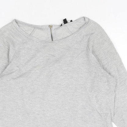 Womens UK Size 12 Warehouse Silver Pullover Jumper