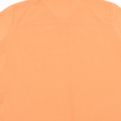 Womens UK Size 14 Classic Orange Basic Button-Up