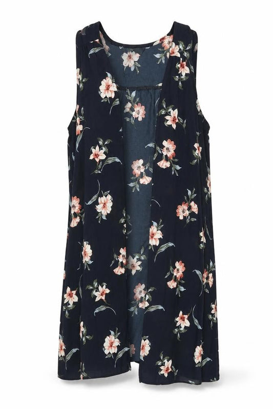 Womens UK Size 10 New Look Blue Kimono Blouse