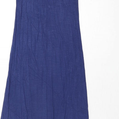 New Look Womens Blue Viscose Maxi Size 8 Round Neck Pullover