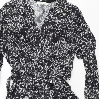 Betty & Co Womens Grey Geometric Polyester A-Line Size 10 V-Neck Pullover - Belted