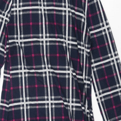 Apricot Womens Blue Check Polyester Jumper Dress Size 12 Roll Neck Pullover