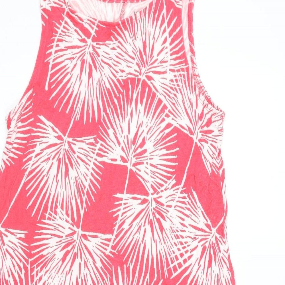 Gap Womens Pink Geometric Viscose A-Line Size S Scoop Neck Pullover