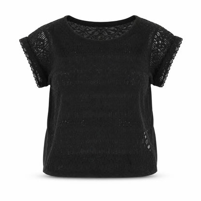 Womens UK Size S Sparkle & Fade Black Basic Blouse
