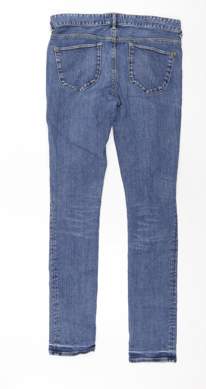 AUBIN & WILLS Mens Blue Cotton Skinny Jeans Size 32 in L31 in Regular Zip