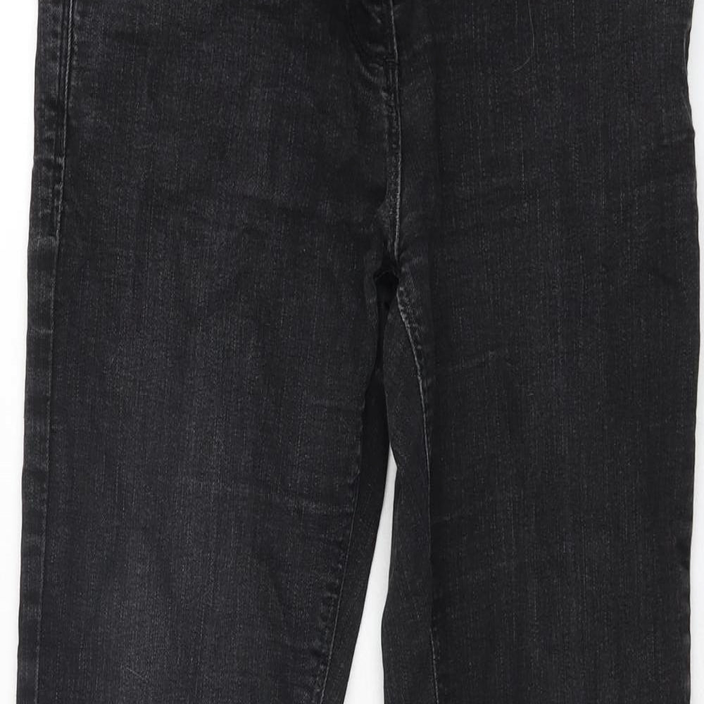 Denim & Co. Womens Black Cotton Tapered Jeans Size 10 L32 in Regular Zip
