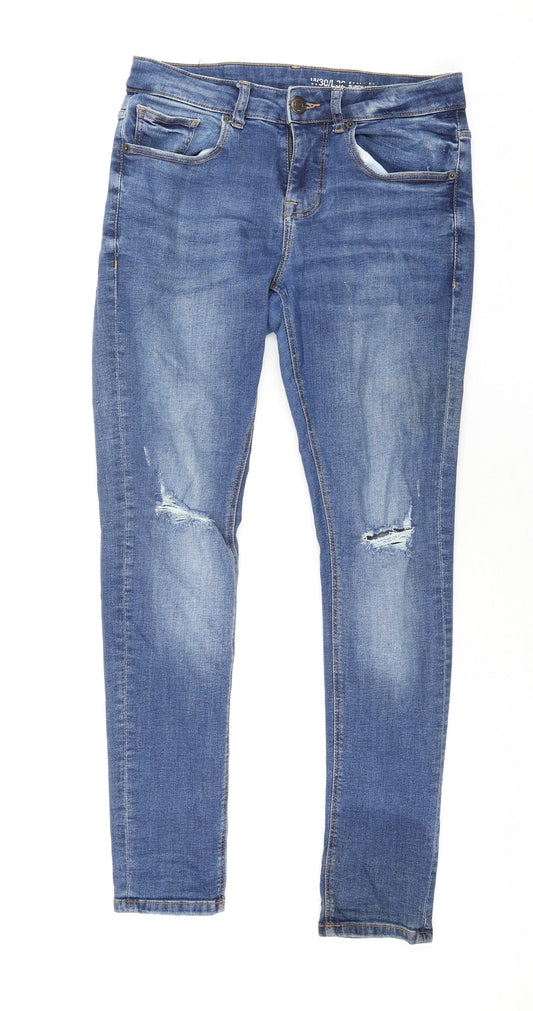 Denim & Co. Mens Blue Cotton Skinny Jeans Size 30 in L32 in Regular Zip