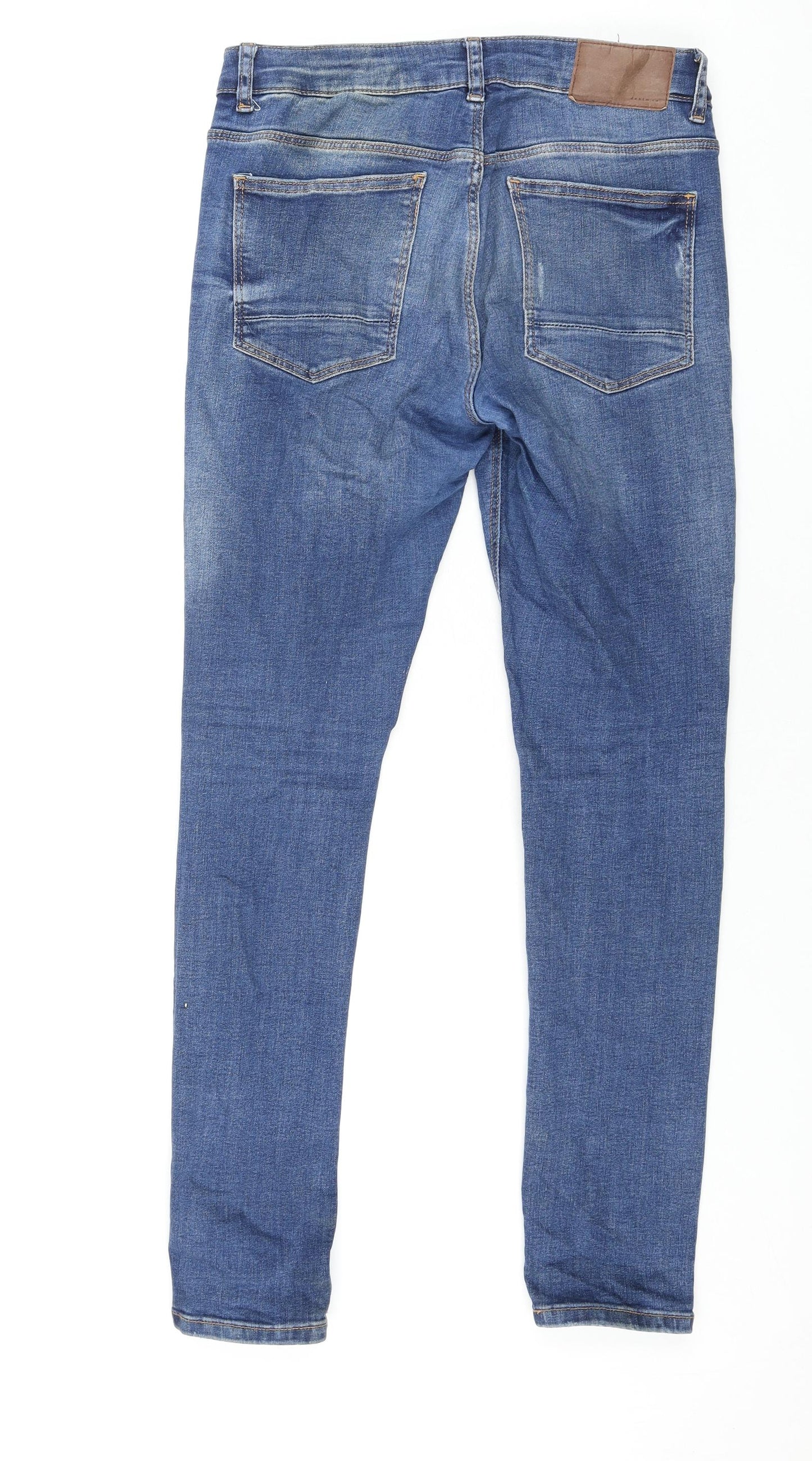 Denim & Co. Mens Blue Cotton Skinny Jeans Size 30 in L32 in Regular Zip