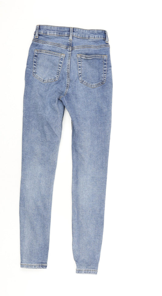 Denim & Co. Womens Blue Cotton Skinny Jeans Size 6 L25 in Regular Zip