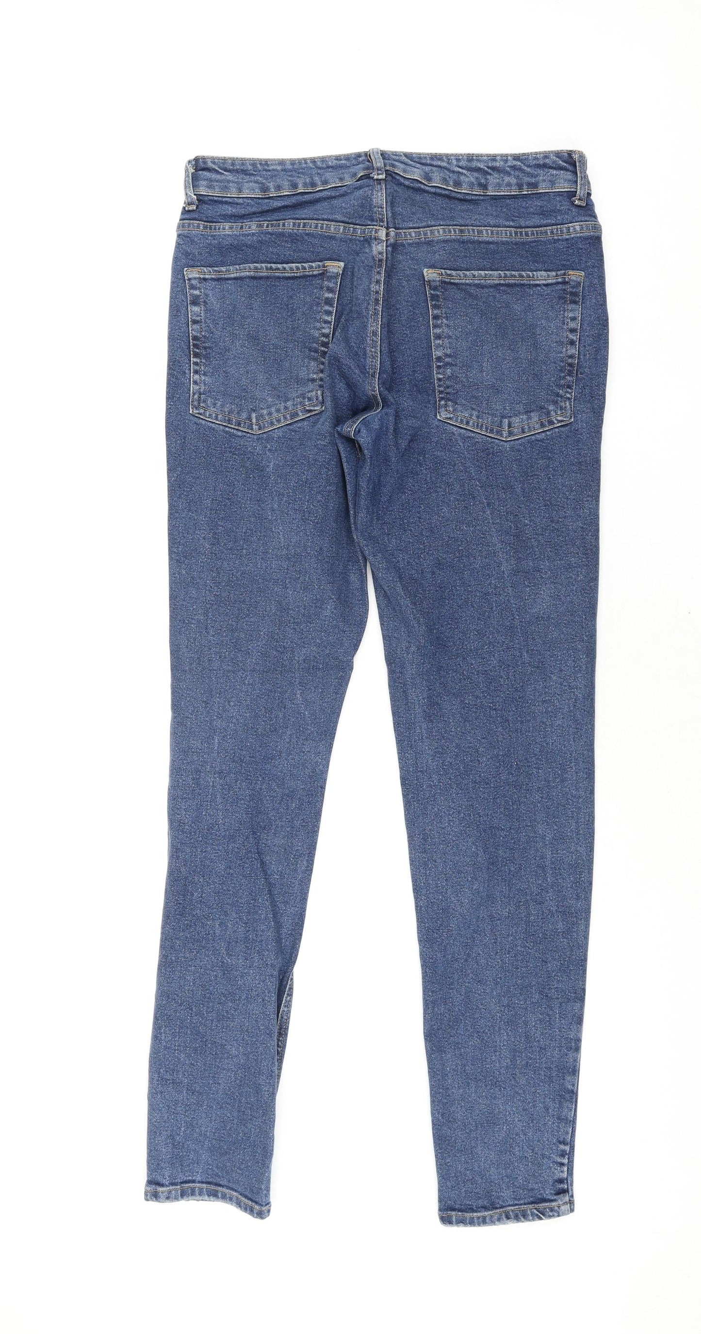 Denim & Co. Mens Blue Cotton Tapered Jeans Size 32 in L33 in Regular Button