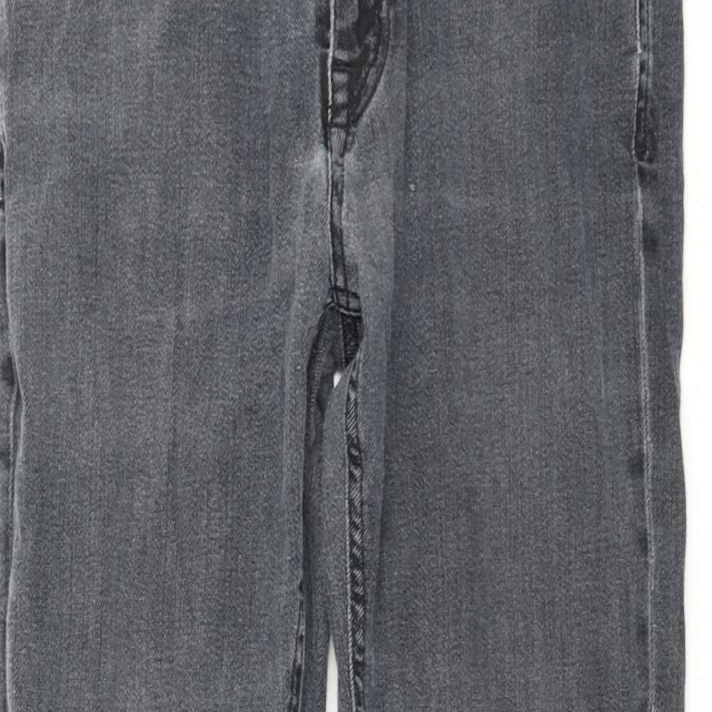 Zara Mens Grey Cotton Straight Jeans Size 30 in L27 in Regular Zip