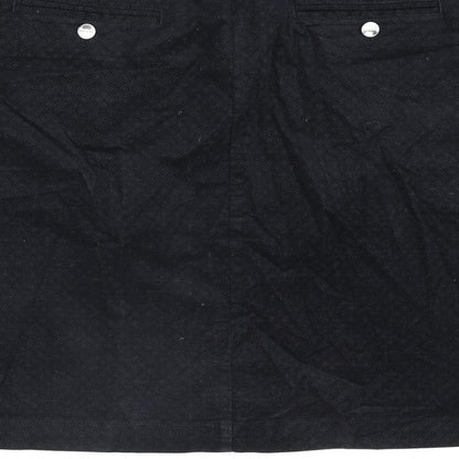Per Una Womens Black Geometric Cotton Straight & Pencil Skirt Size 20 Zip